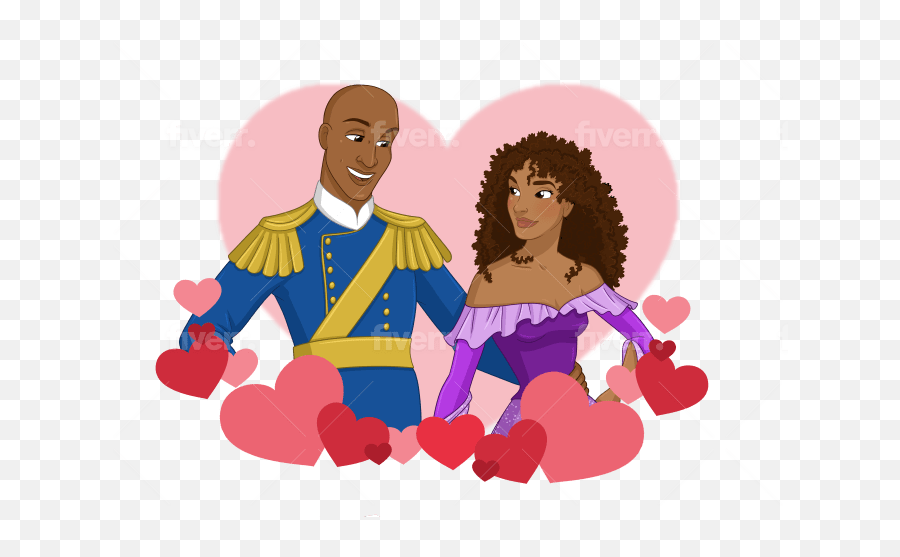 Draw You And Your Partner In Disney Princess Style By - Happy Emoji,Game For Emotion Are U In Disney Princess