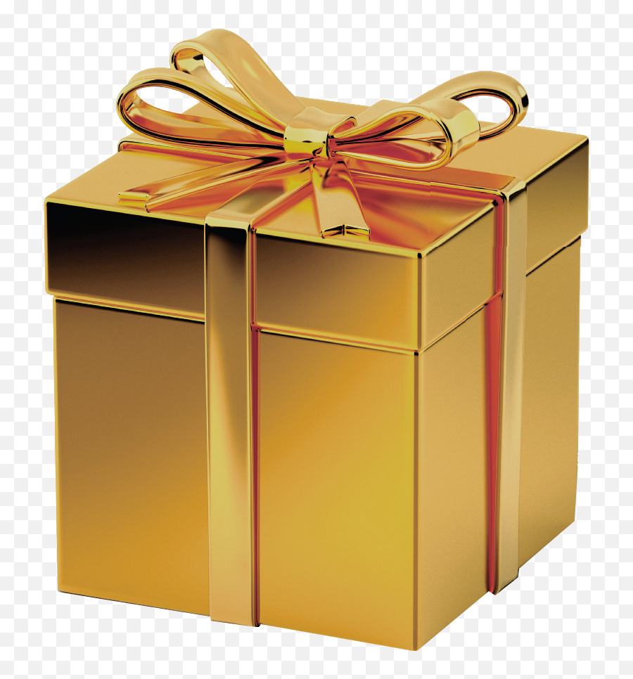 Gold Gift Box Png Transparent Clipart - Transparent Png Gift Box Emoji,How Many Emojis In A Gold Box