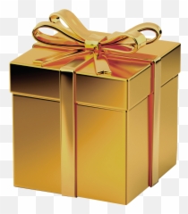 Gold Gift Box Png Transparent Clipart - Transparent Png Gift Box Emoji,How Many Emojis In A Gold Box