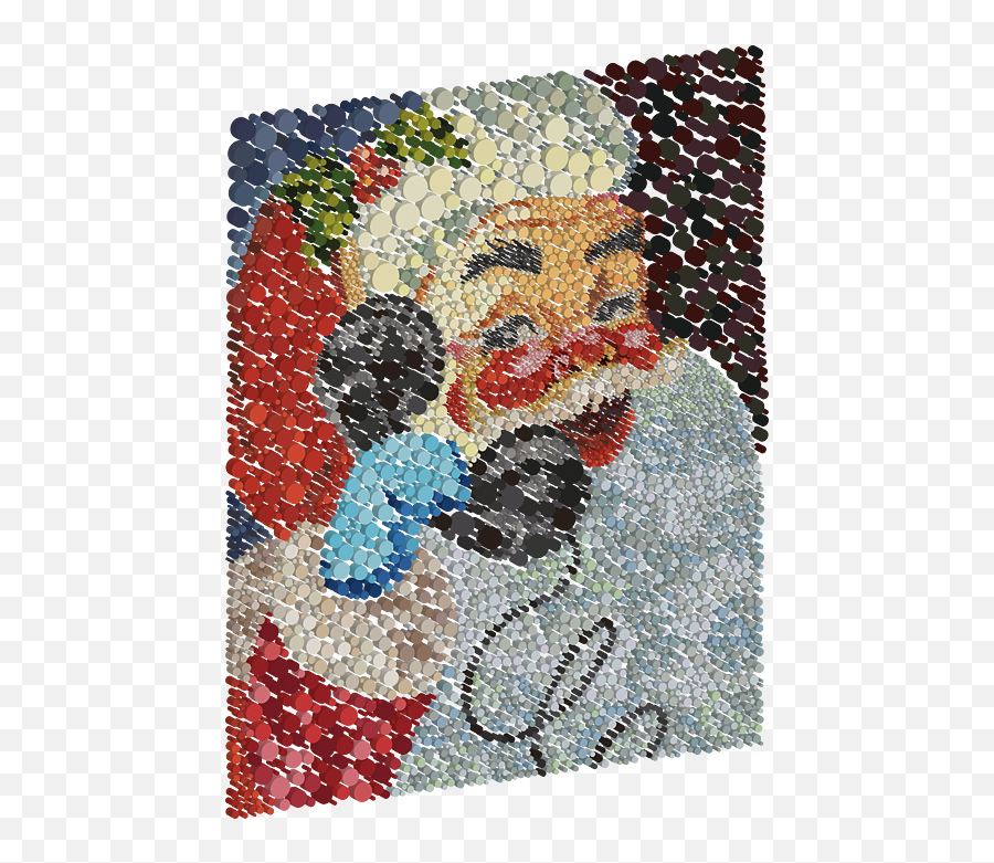 Santa Claus - Circlism Art 3d Illustration Throw Pillow Emoji,Emotions 3d Print