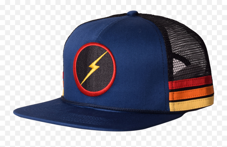 Lightning Bolt Sunset Stripe Cap - Blue Groundswell Surf Store Emoji,Ss Lightning Bolt Emoticon