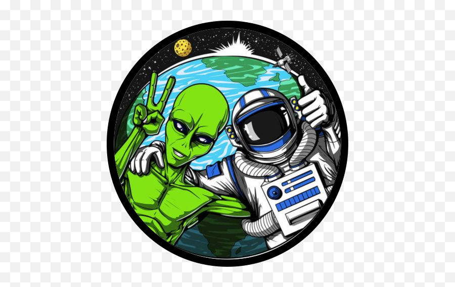 Alien Space Astronaut Peace Sticker - Alien Peace Emoji,Alien And Rocket Emoji