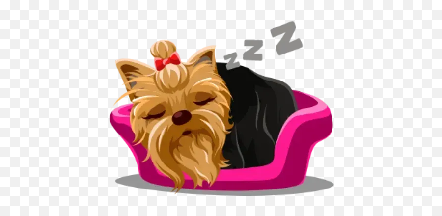 Yorkie Whatsapp Stickers - Dog Bed Emoji,Yorkie Emoticon