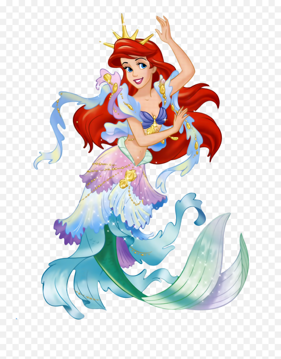 Disney Princess Vector Mermaid Cartoon - Little Mermaid Mermaid Cartoon Emoji,Disney Emoji Fabric