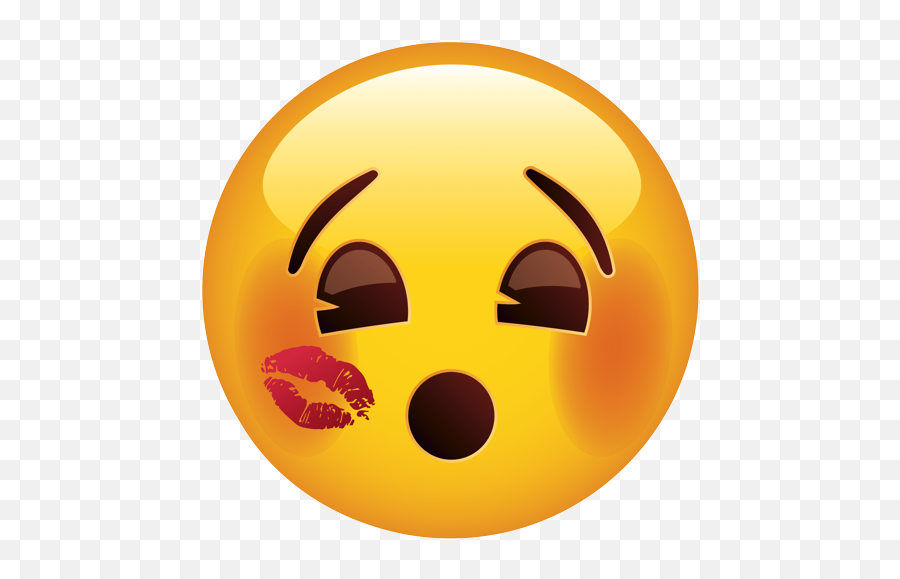 Flushed Face With Open Mouth And Kiss - Clip Art Emoji,Biting Emoji