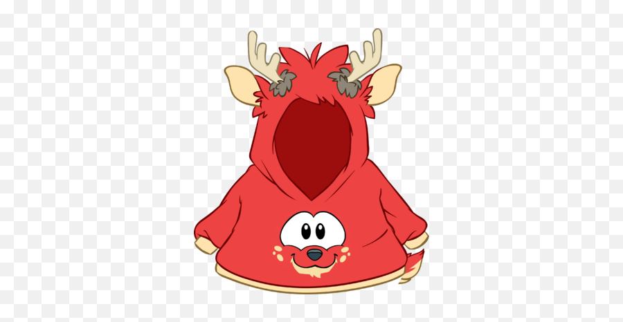 Red Deer Hoodie Club Penguin Wiki Fandom - Ropa De Puflees De Free Penguin Codes Emoji,Deer In Headlights Emoji