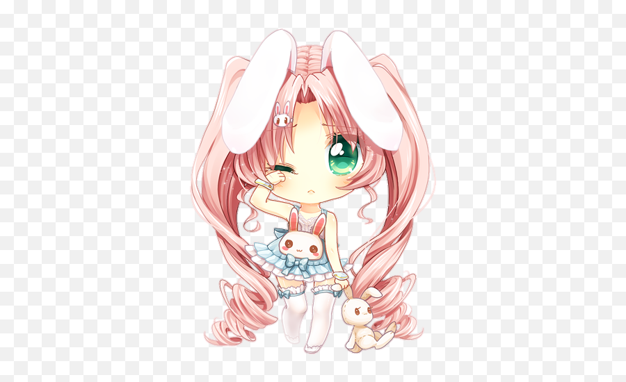 The Most Edited - Kawaii Bunny Girl Transparent Background Emoji,Cutsey Girl Emojis