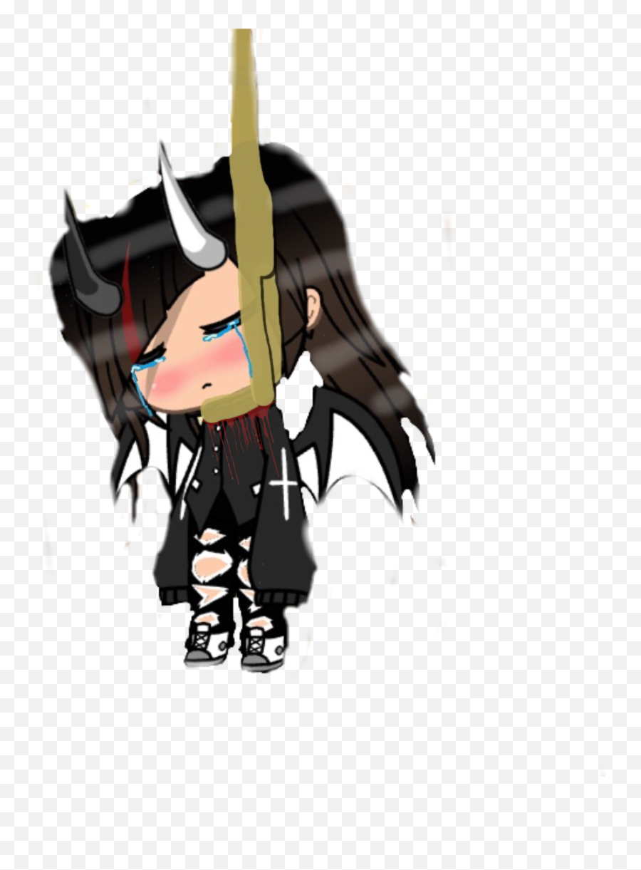 Gachalife Depression Sticker By B R Ø K E N - Supernatural Creature Emoji,Ken Masters Emoji