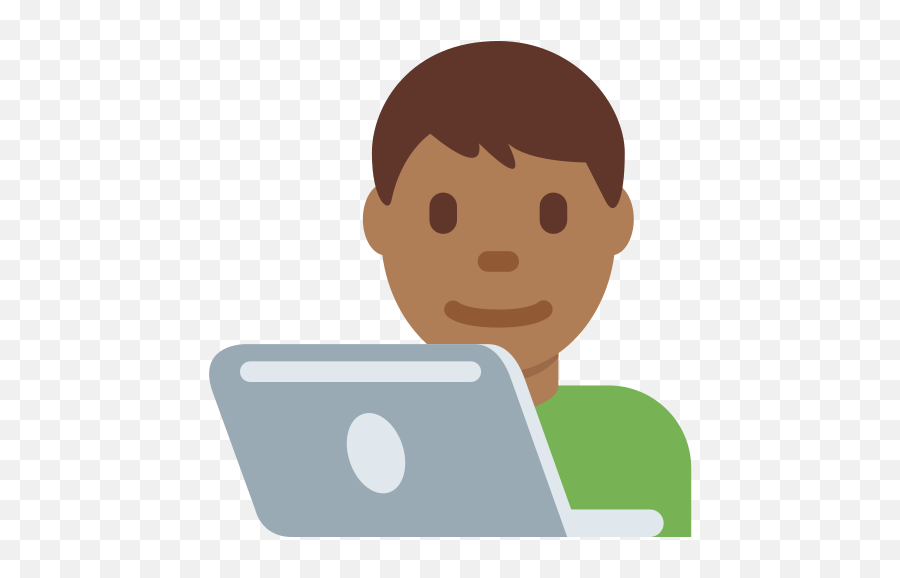 Man Technologist Emoji With Medium - Person Using Computer Emoji,Black Person Emoji