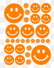 Smiley Face Wall Decals In Orange - Smiley Face Stickers Purple Emoji,Emoticon For Construction