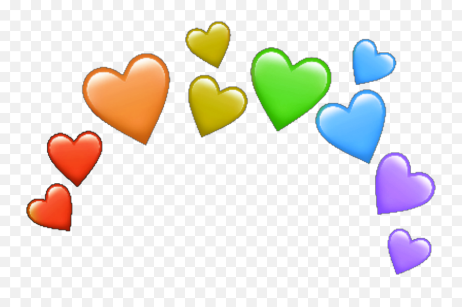 Transparent Heart Emoji Images - Rainbow Hearts Crown Transparent Png,Kim Kardashian Valentine Emojis