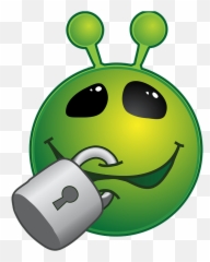 Smiley Green Alien Lipsealed Clipart - Mad Alien Emoji,Clipart Emoticons Huh