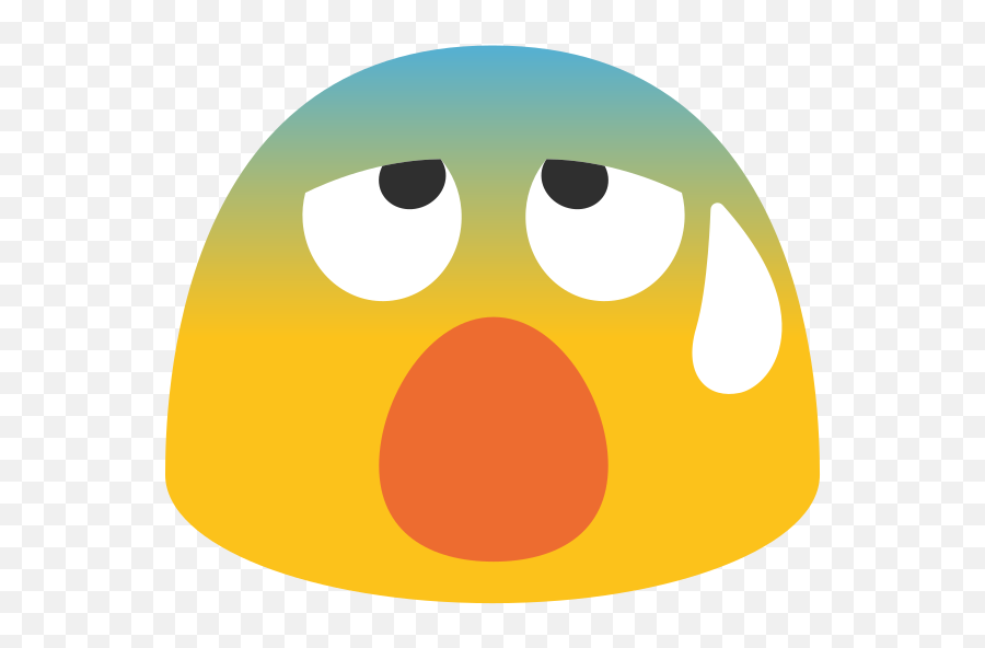 Rosto Sobrecarregado De Ansiedade E - Google Anxious Face With Sweat Emoji,Emoticon De Ansioso