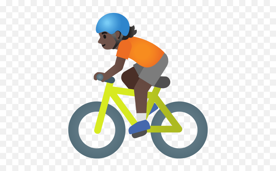 Bicicleta En Tono De Piel Oscuro - Cyklistka Clipart Emoji,Emoji Dandoae Beso