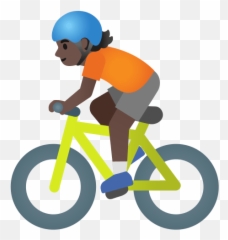 Bicicleta En Tono De Piel Oscuro - Cyklistka Clipart Emoji,Emoji Dandoae Beso