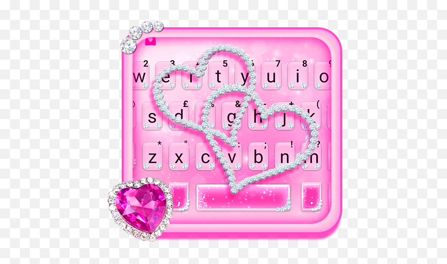 Pink Diamond Hearts Keyboard Theme U2013 Apps Bei Google Play - Girly Emoji,Dripping Heart Emoji