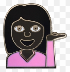 Hey Girl Emoji Pin - Happy,Bee Needle Emoji