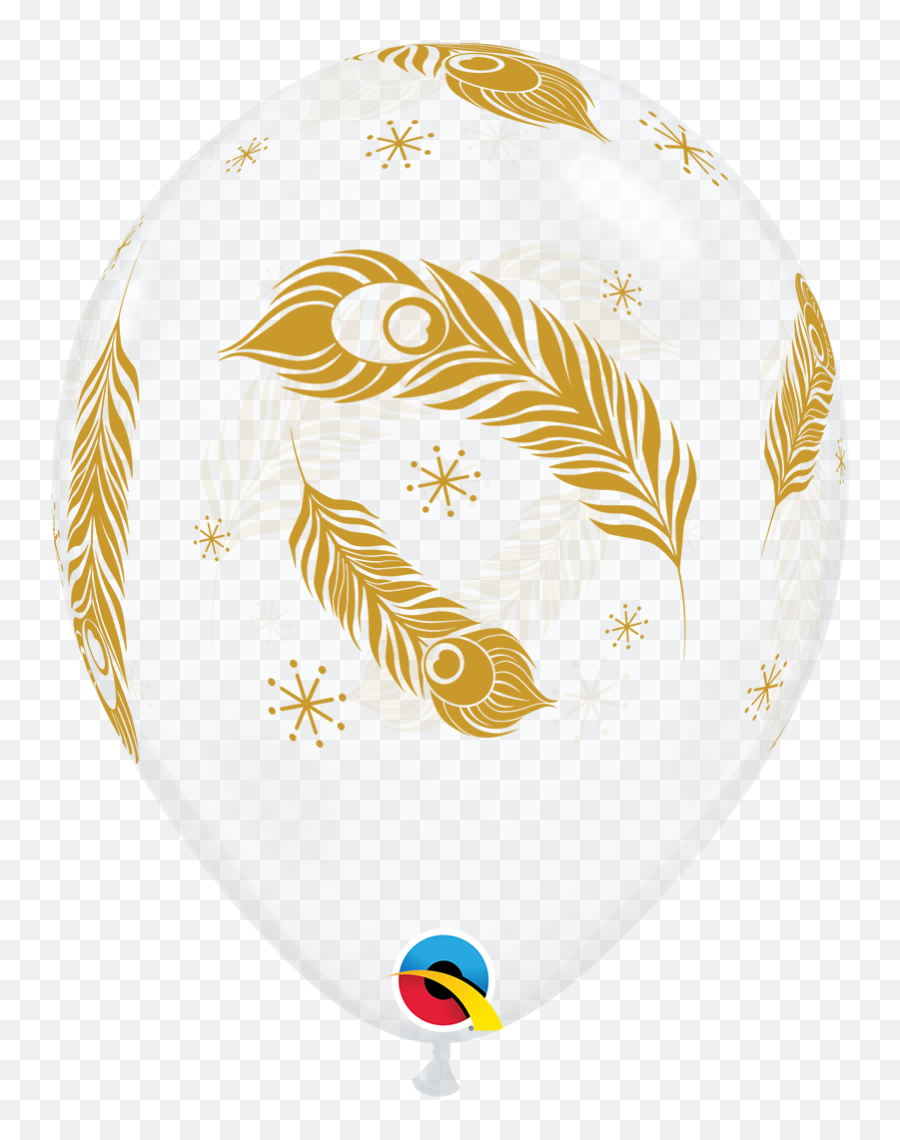 11 Peacock Feathers Latex Balloons Clear 50 Per Bag - Qualatex Emoji,Emoji Geo Soluzioni