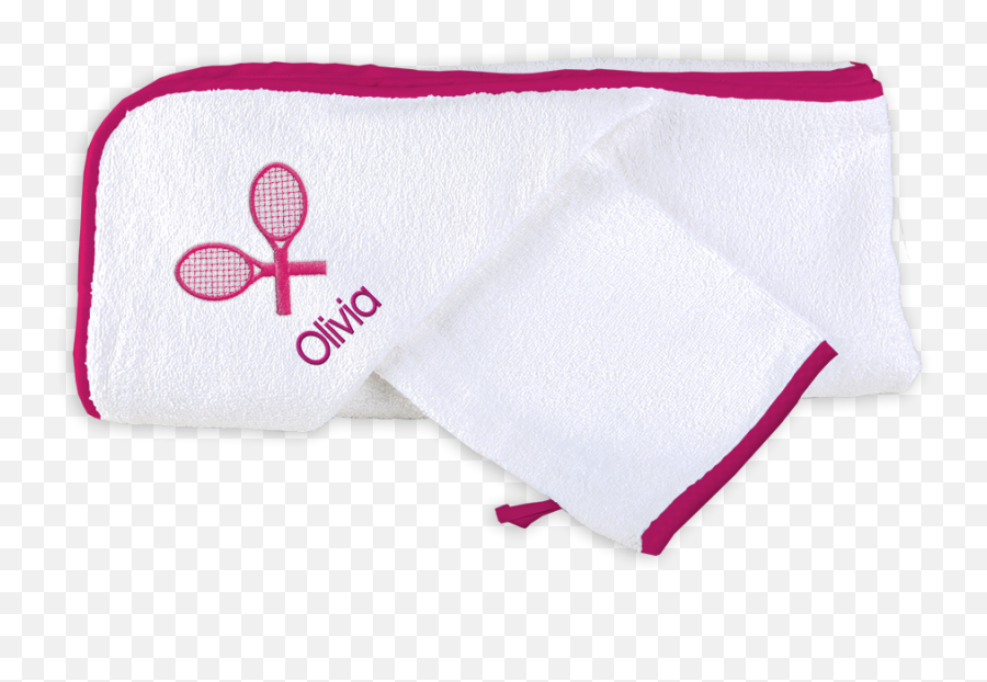 Personalized Hooded Towel Set With Tennis - Microfiber Emoji,Tennis Racquet Emoji