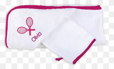 Personalized Hooded Towel Set With Tennis - Microfiber Emoji,Tennis Racquet Emoji