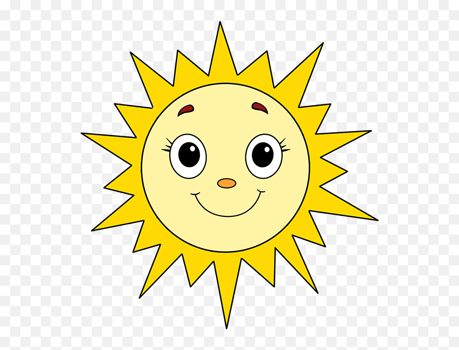 How To Draw A Smiling Sun - Really Easy Drawing Guides Drawing Pictures Of Sun Emoji,Sunshine Emoticon