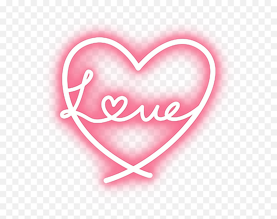 Heart Picsart Love Logo - Neon Light Love Transparent Emoji,Antwoorden Van Emoji Quiz