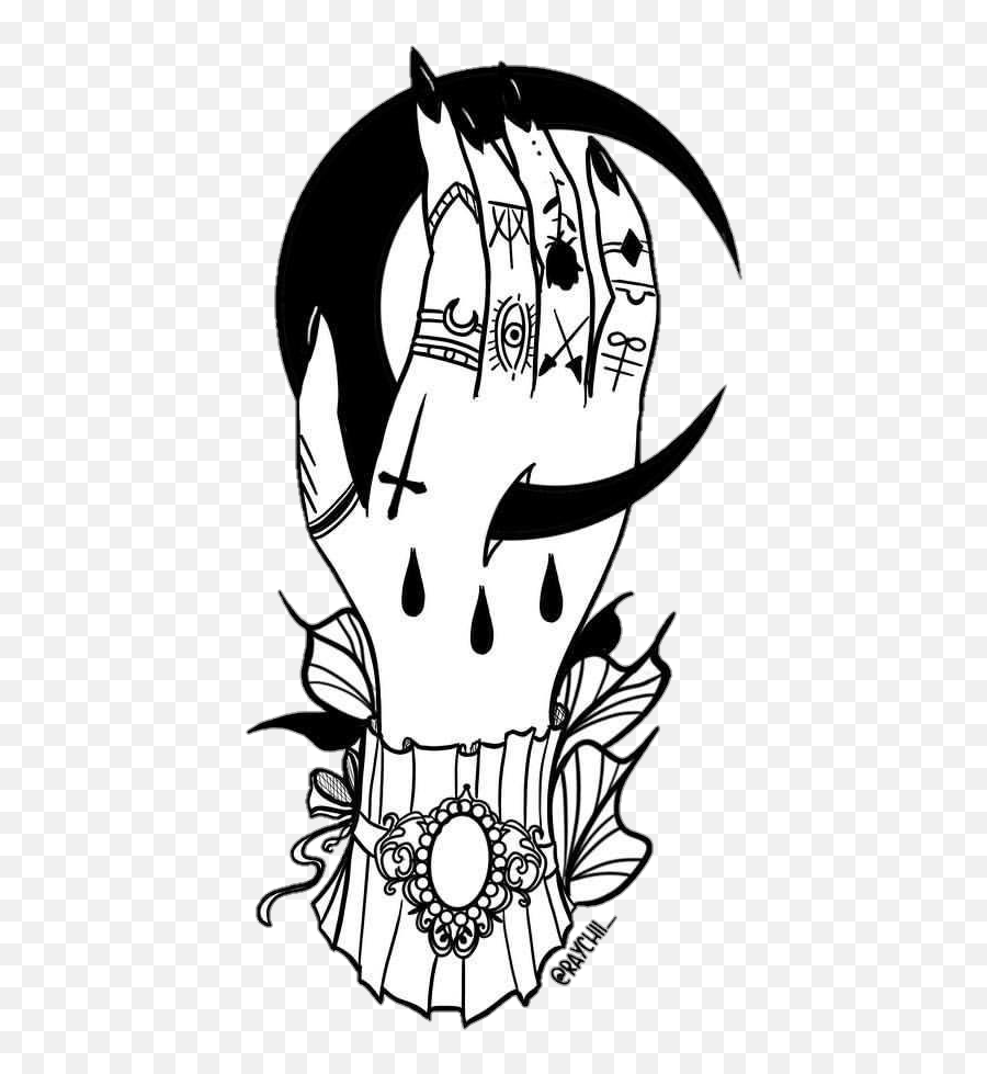 Goth Tattoo Hand Witch Tarot Art Sticker By Jdarklady - Goth Tattoo Emoji,Dark Moon Emoji