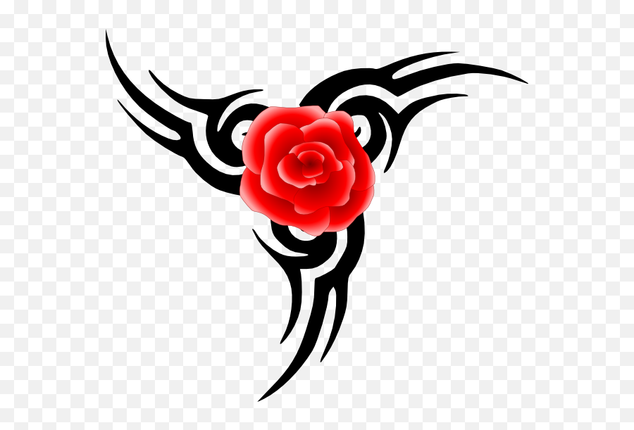 Rose Tattoo Drawing Clip Art - Tribal Rose Tattoo Png Emoji,Rose Emoticon For Tatto