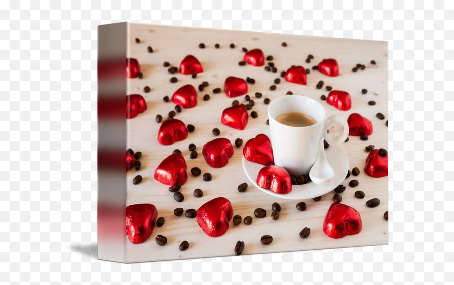 Chocolate Hearts And Coffee Beans - Saucer Emoji,Emotion Code Chocolate