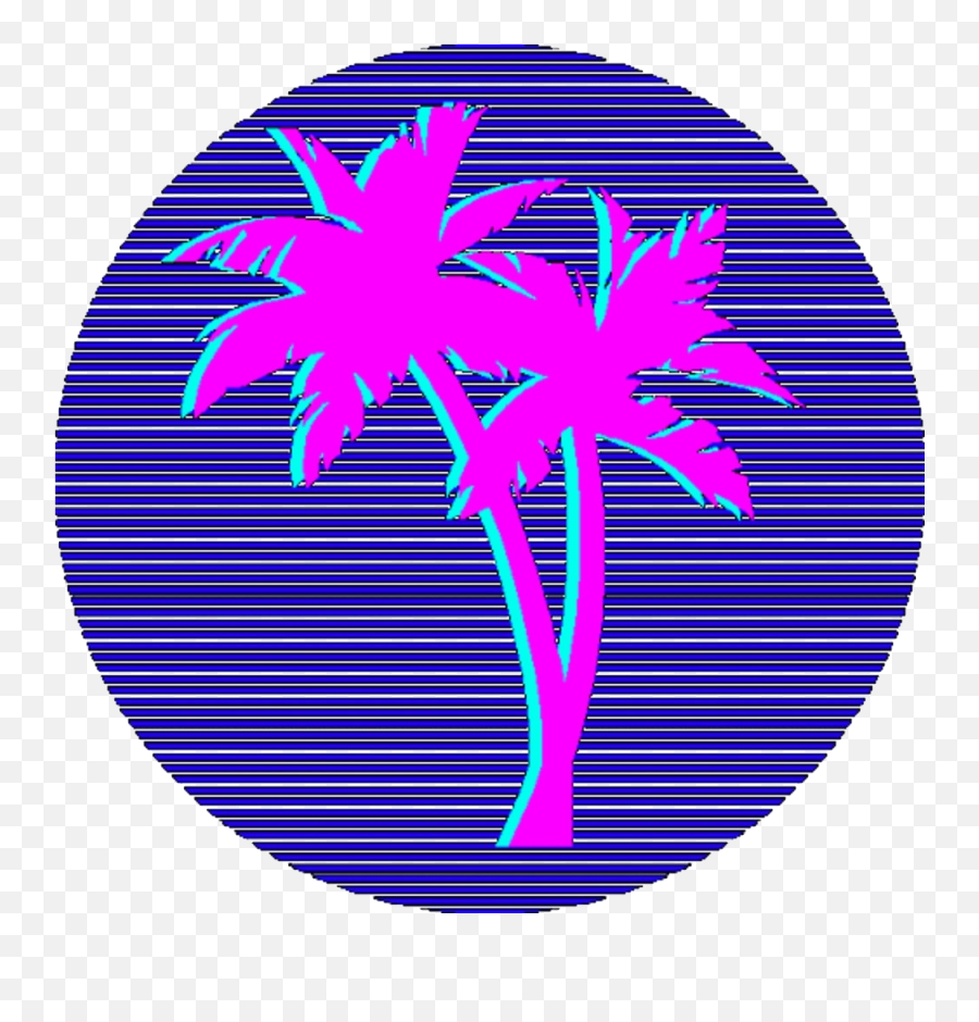 Palmeras Palms Tumblr Sticker By Evelyn Martínez 3 - Vaporwave Palm Tree Transparent Emoji,Palms Up Emoji