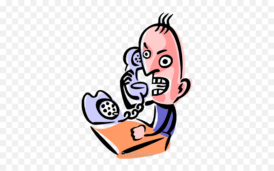 Angry Man On Phone Royalty Free Vector Clip Art Illustration Emoji,Angry Emotion Art