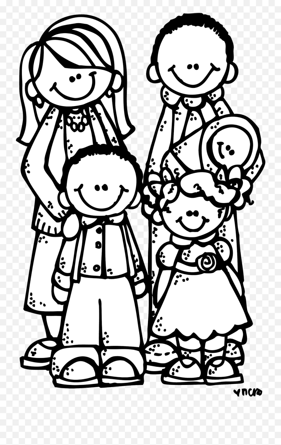 Melonheadz Family Clipart Black And - Family Clip Art Black And White Emoji,Melonheadz Emotions