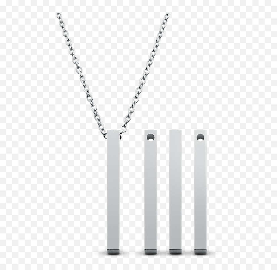Silver 3d Bar Necklace - Necklace Emoji,Cute Best Frieds Emojis Neckclase