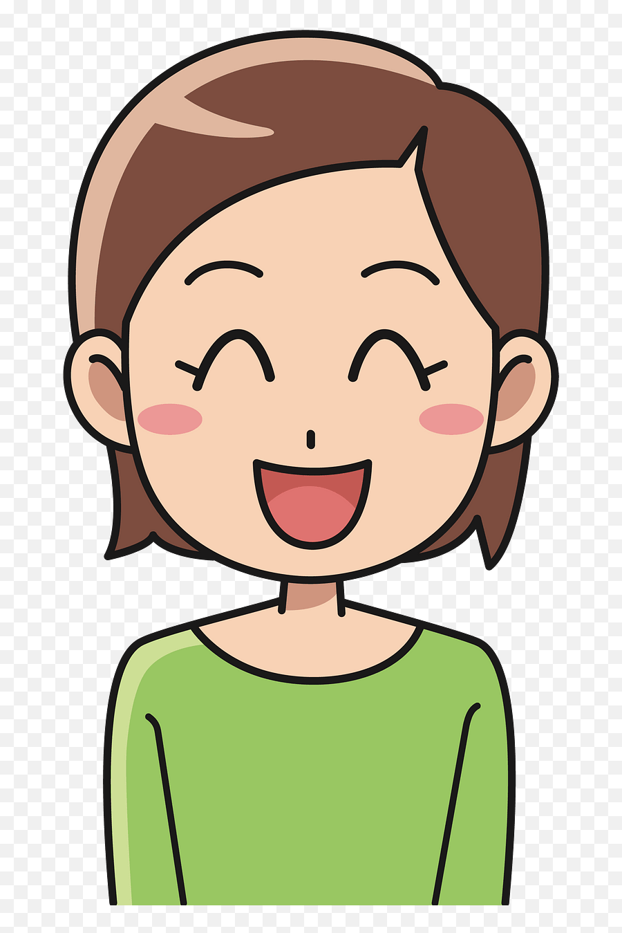 Laughing Young Woman Clipart - Eating With Chopsticks Emoji,Laughin Crying Emoji Popsocket Png