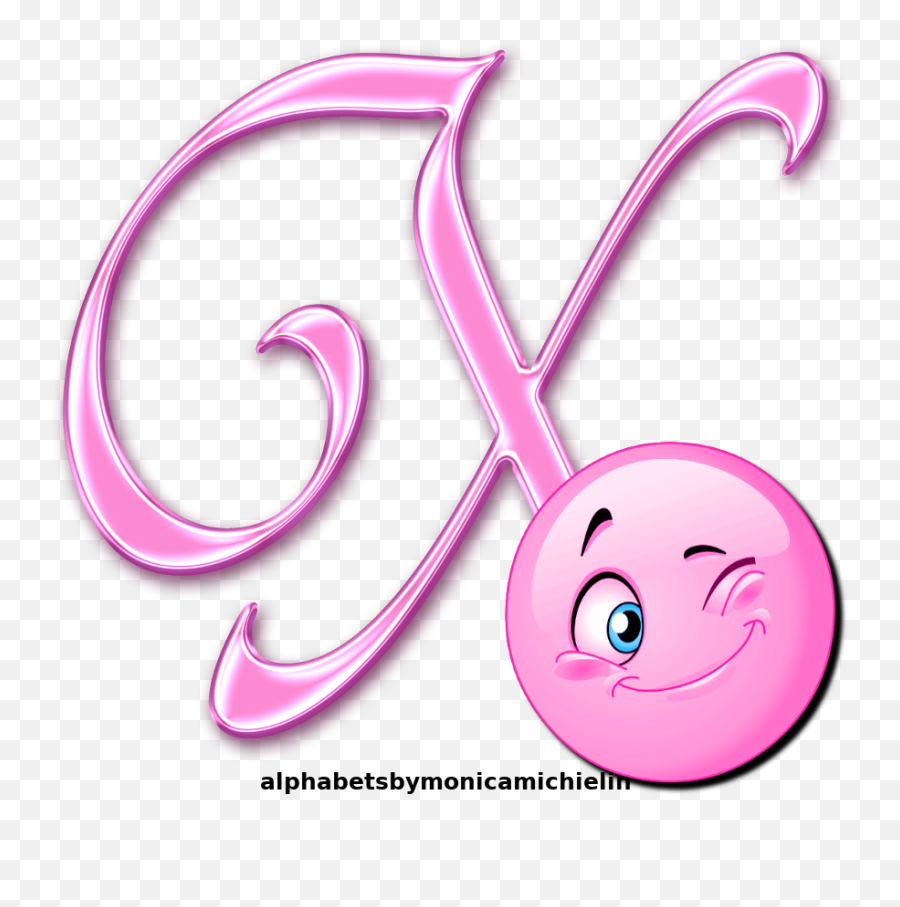 Monica Michielin Alphabets Soft Pink Smile Alphabet Emoji,K Emoji Rletter