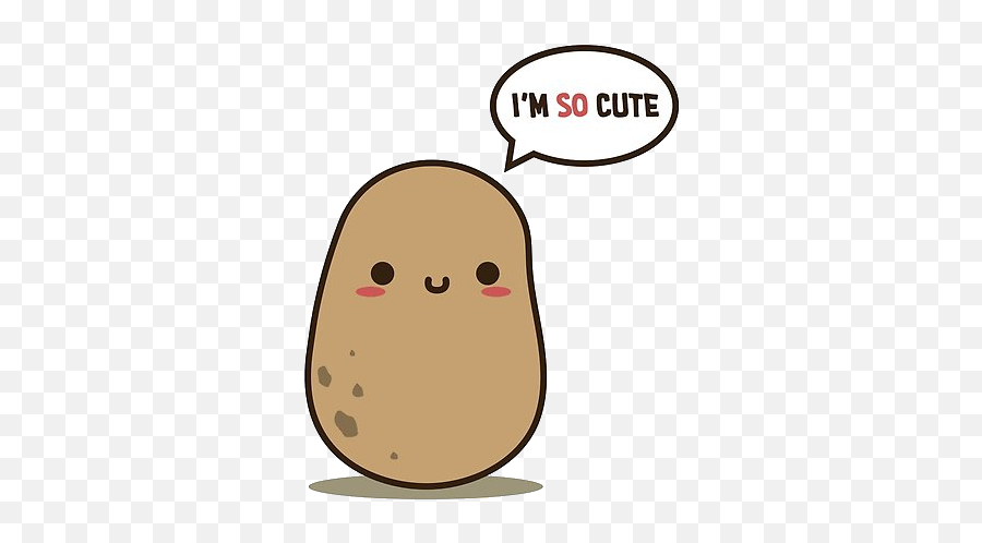 Kawaii Potato Cute Adorable Meme Art - Potato Cartoon Cute Emoji,Kawaii Potato Emoji