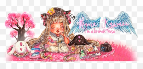 Hime Kawaii - Iu0027m A Broken Rose Girly Emoji,Emoticon Chorando Desesperado