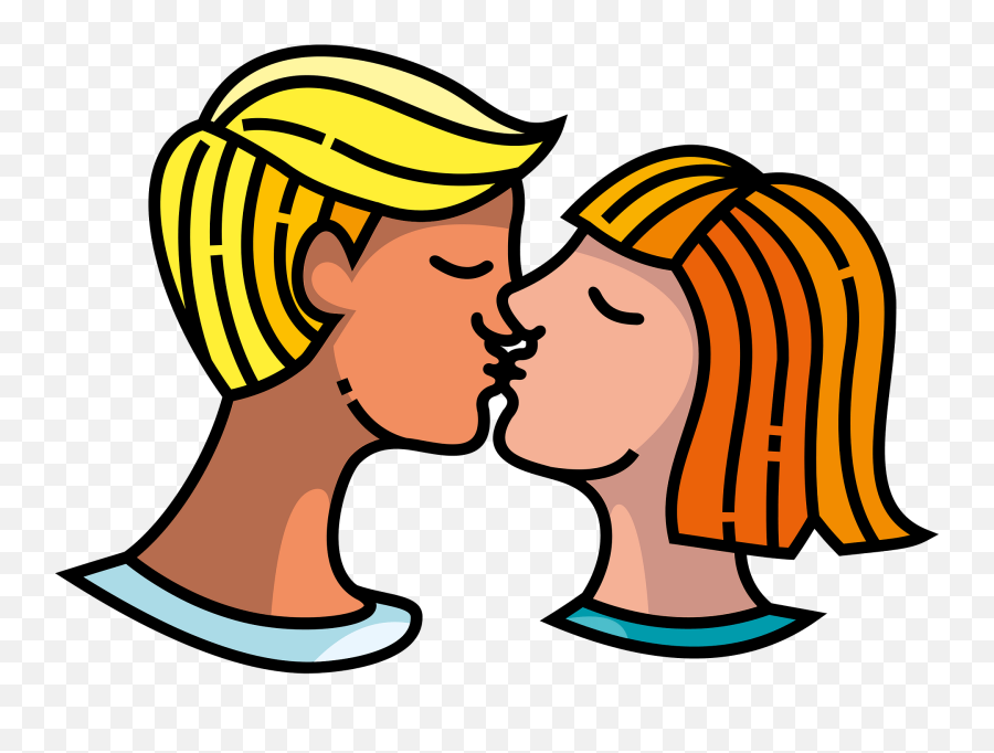 Kiss Clipart - Kiss On Lips Emoji,Two People Kissing Emoji