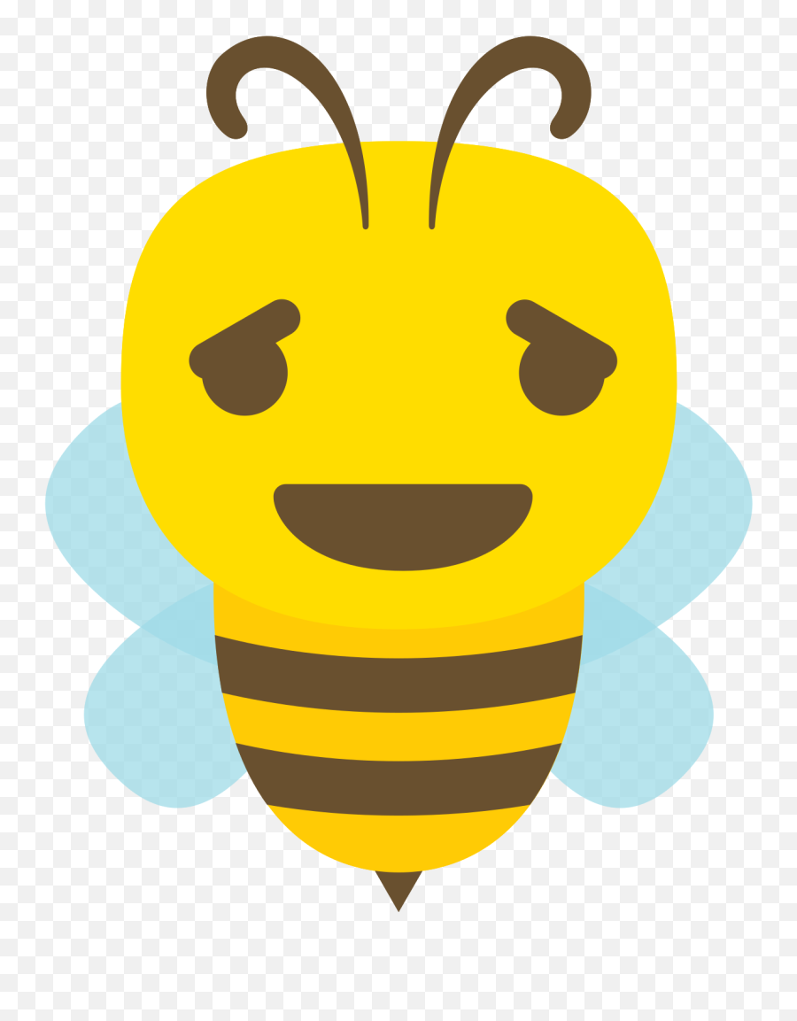 Free Emoji Bee Cartoon Relieved Png - Transparent Angry Bee,Honey Bee Emoji