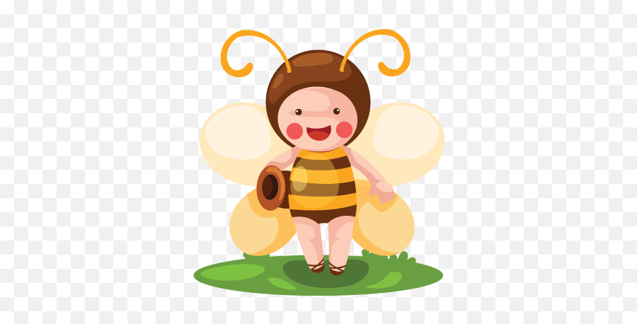 Kids Bee Costume Wall Sticker - Png Emoji,Emoji Costume For Kids