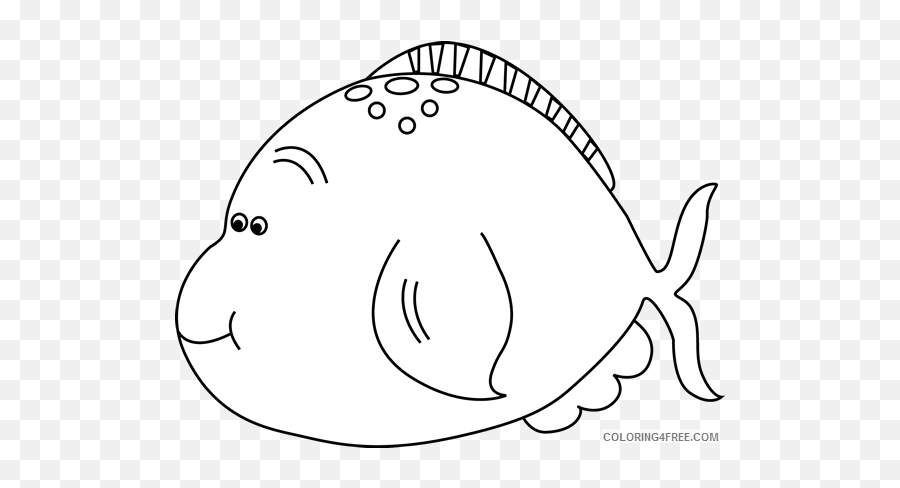 Cute Fish Coloring Pages And White Cute - Fat Fish For Coloring Emoji,Puffer Fish Emoji