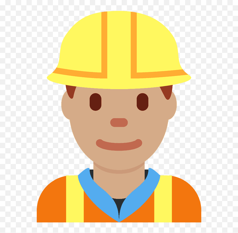 Man Construction Worker Emoji Clipart - Bauarbeiter Emoji,Construction Emoji
