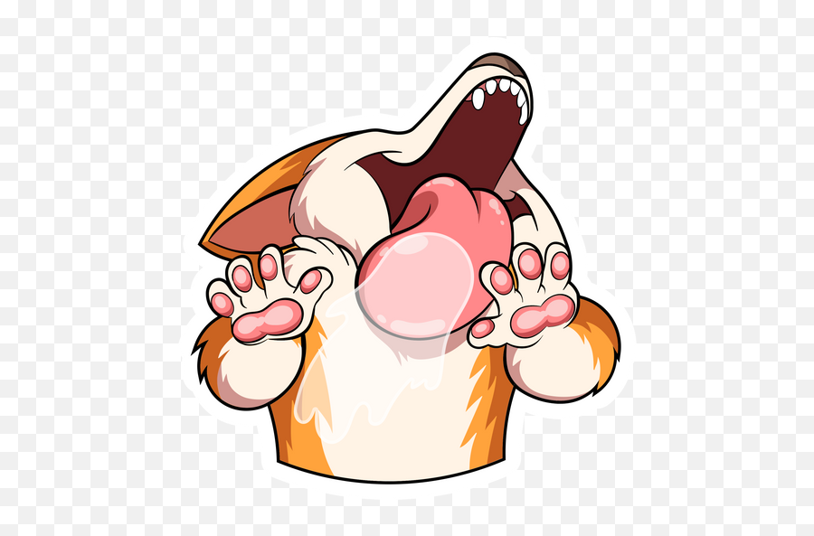 Licking Corgi Dog Sticker - Dog Licking Sticker Emoji,Anime Licking Emojis