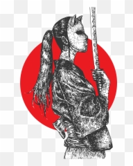 Masked Samurai Girl Samurai Japanese Mask Mask Emoji,Linger Masked Emotions