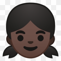 Download Black Girl Emoji Png - Black Face Of Girl Cartoon,Cartoon Emoji