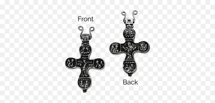 Catholic Jewelry - Sterling Silver Pendants Earrings Emoji,Eastern Rite Cross Emoji