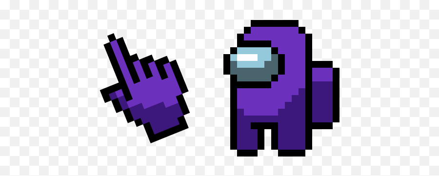 Among Us Pixel Purple Character Cursor U2013 Custom Cursor Emoji,Amogus Emoji