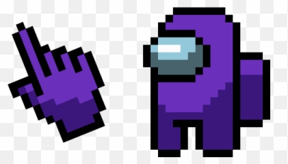 Among Us Pixel Purple Character Cursor U2013 Custom Cursor Emoji,Amogus Emoji