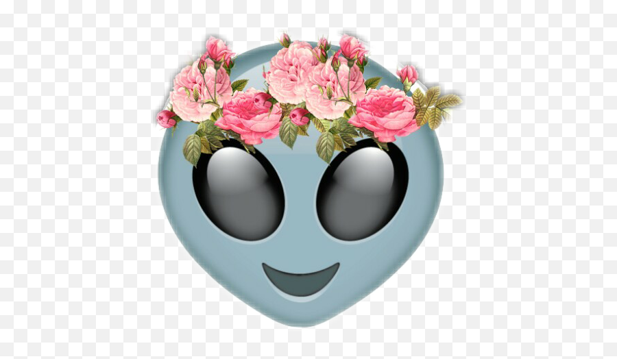 Alien Cute Tumblr Sad Sticker - Pink Flower Png Emoji,Hipster Emoji