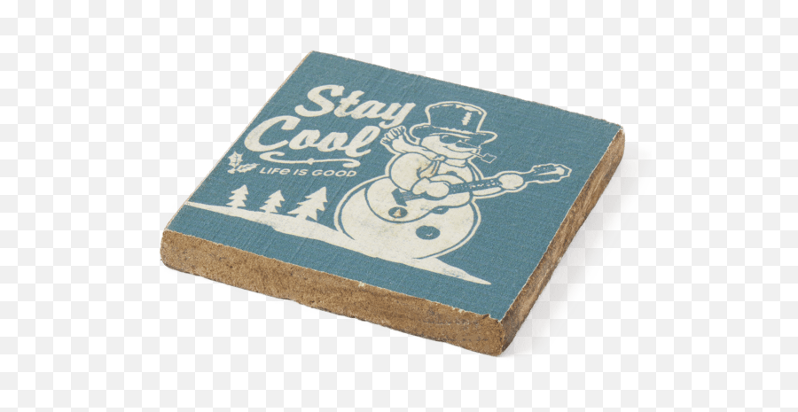 Sale Snowman Stay Cool Rustic Wooden Coaster Life Is Good - Fictional Character Emoji,Wooden Emoji